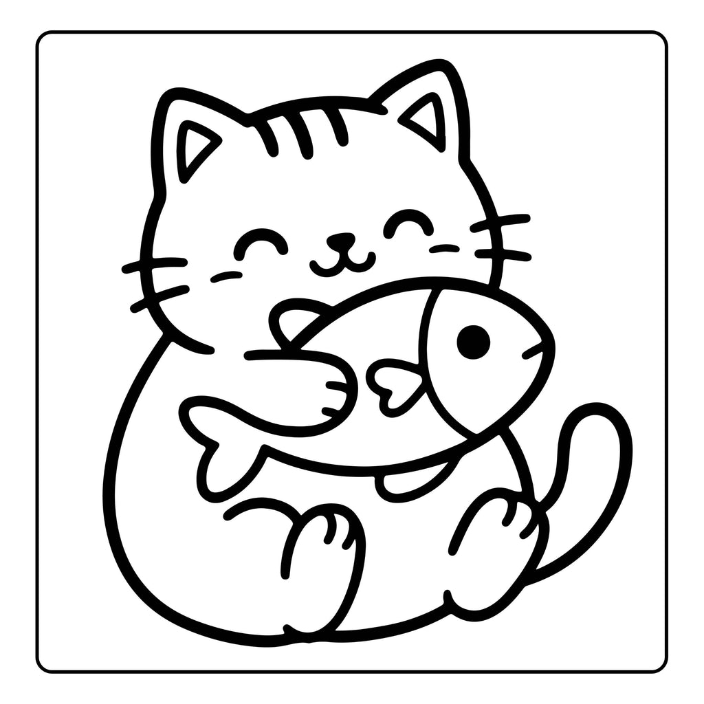 Chubby Kawaii Cats Coloring Ebook - MyKidStudio