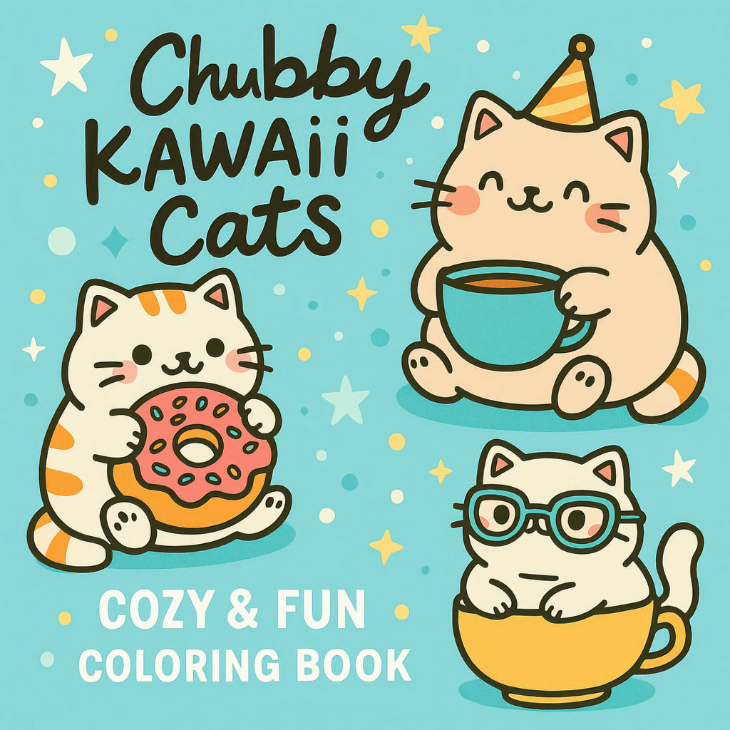 Chubby Kawaii Cats Coloring Ebook - MyKidStudio